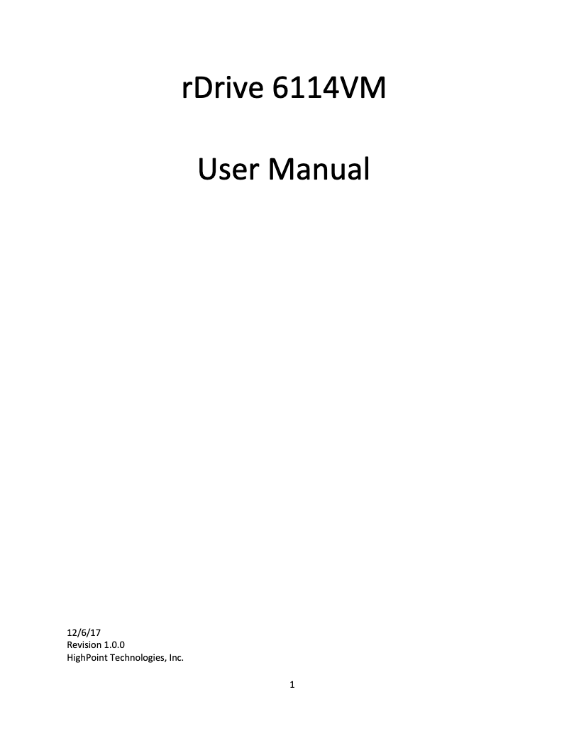 Image de la première page du manuel de l'appareil rDrive 6114VM