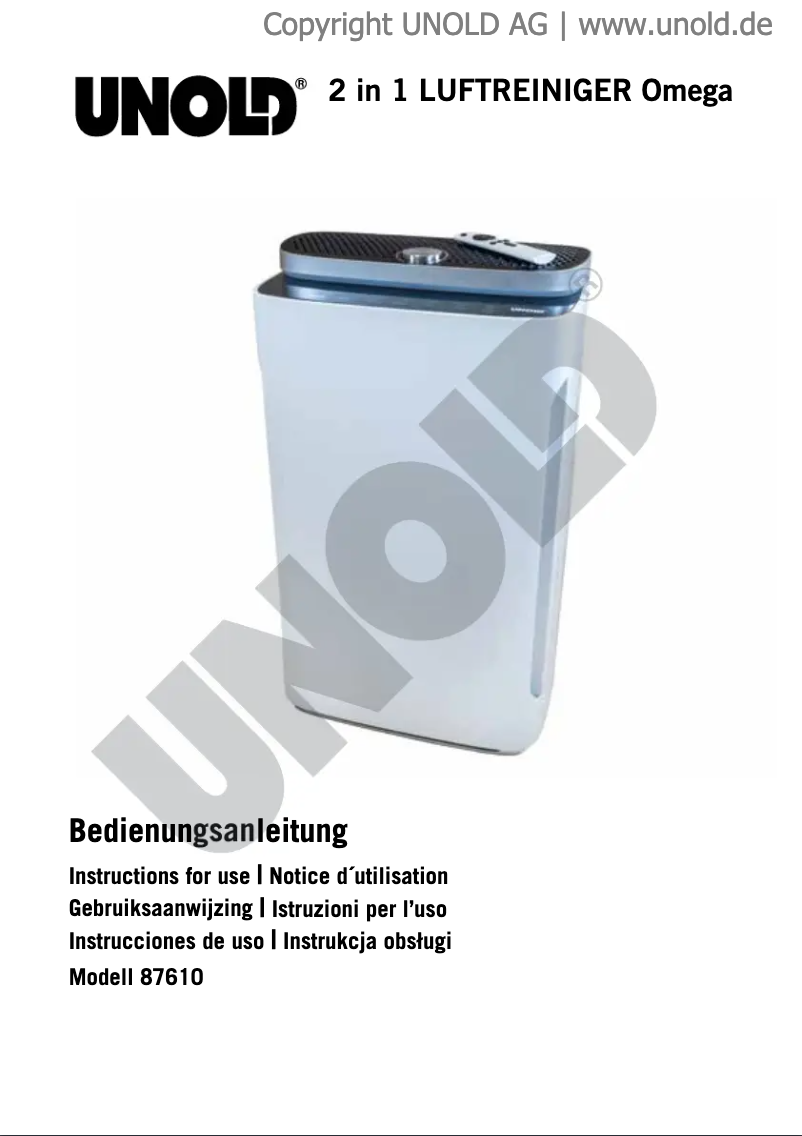 Page n°1 - Manuel utilisateur Unold Omega 87610