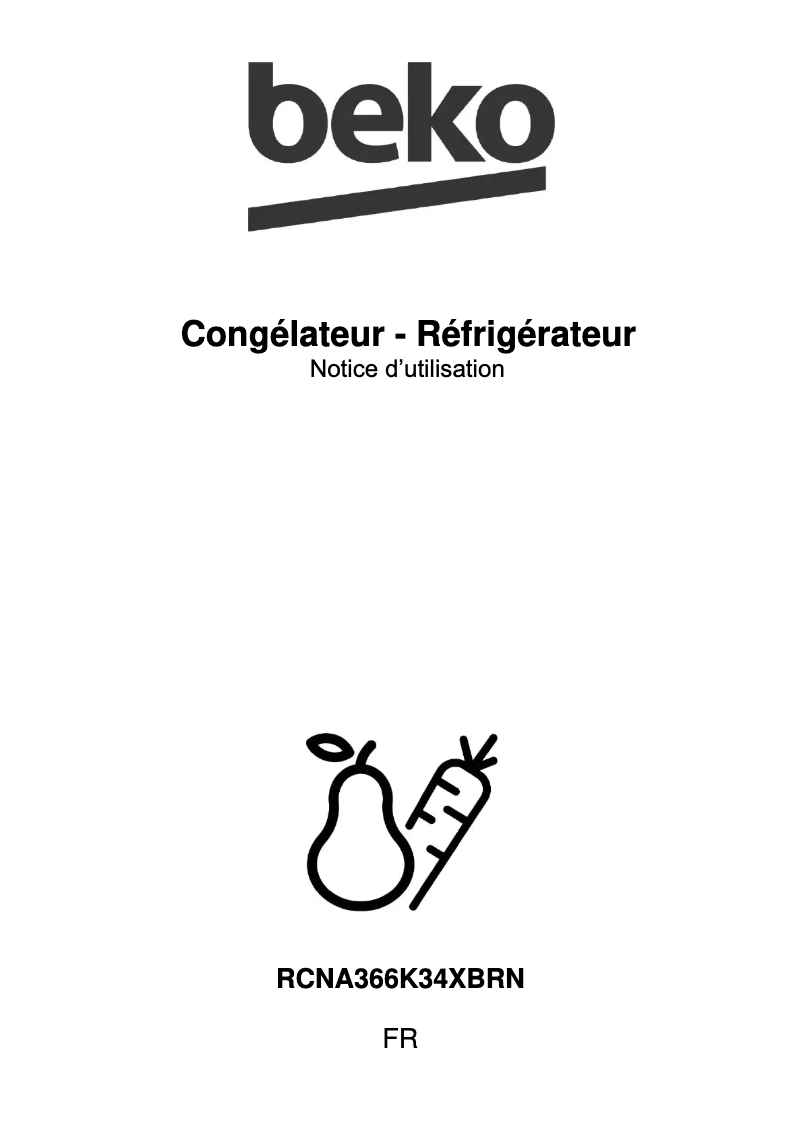 Image de la première page du manuel de l'appareil RCNA366K34XBRN