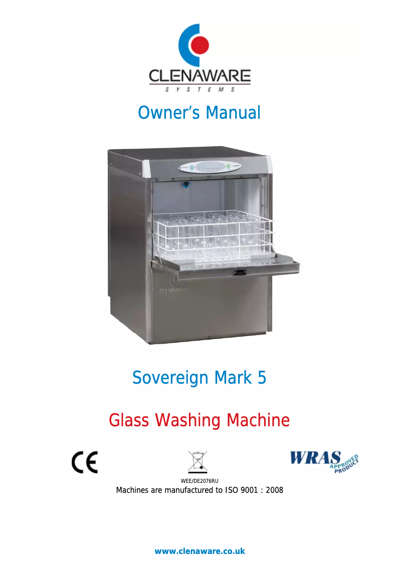 Page n°1 - Manuel utilisateur Clenaware Sovereign 50