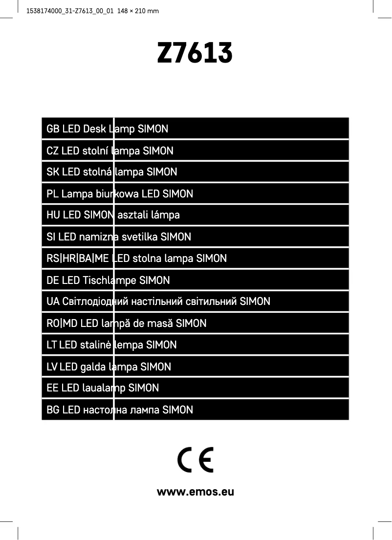 Page n°1 - Manuel utilisateur Emos Z7613