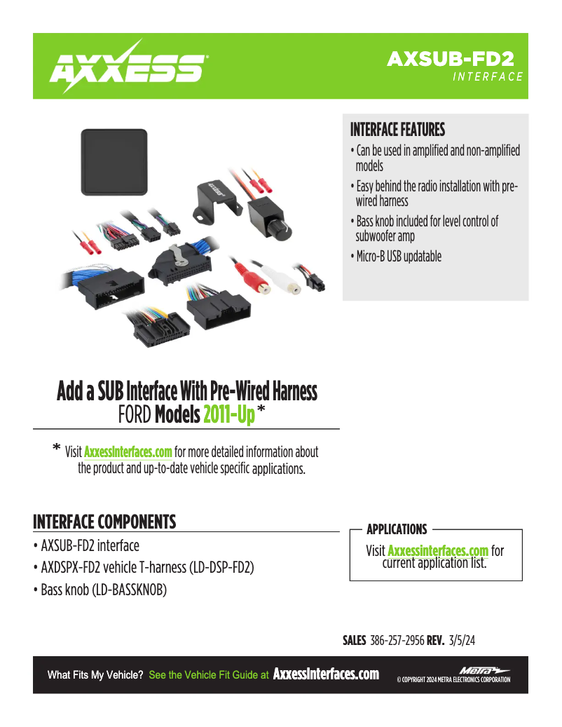 Página 1 del manual Ficha técnica AXESS AXSUB-FD2