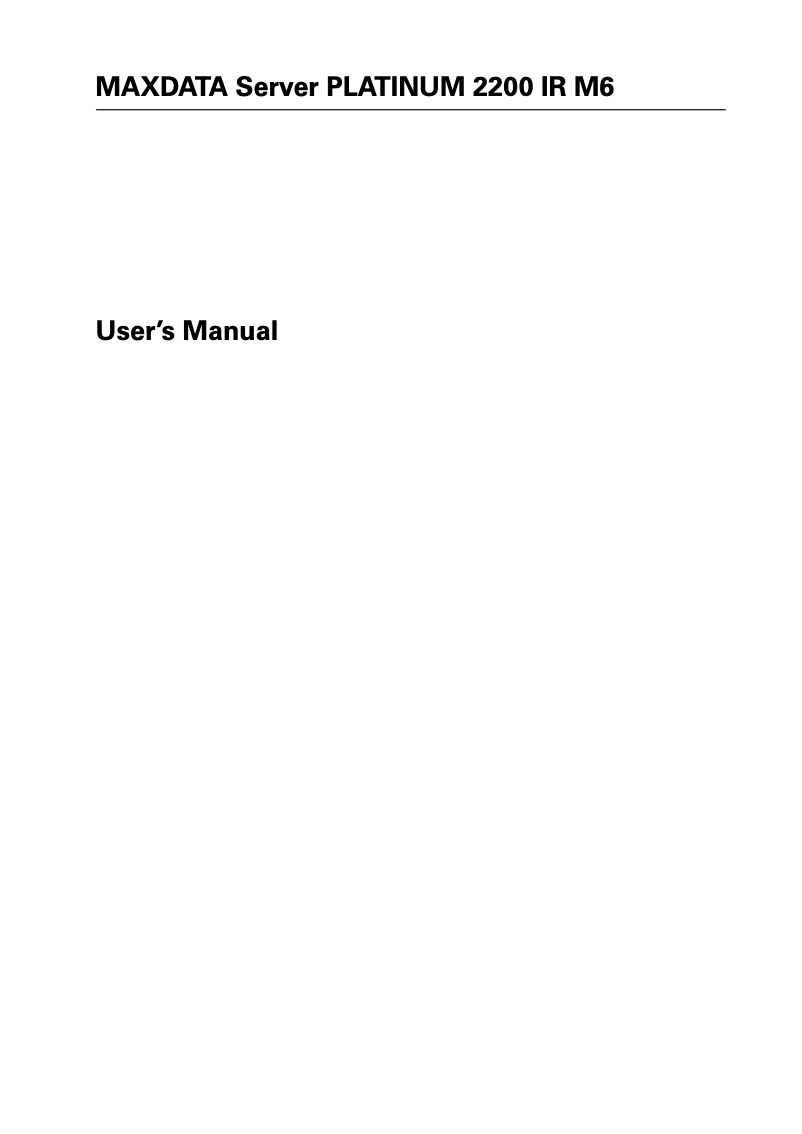 Page n°1 - Manuel utilisateur Maxdata Platinum 2200 ir