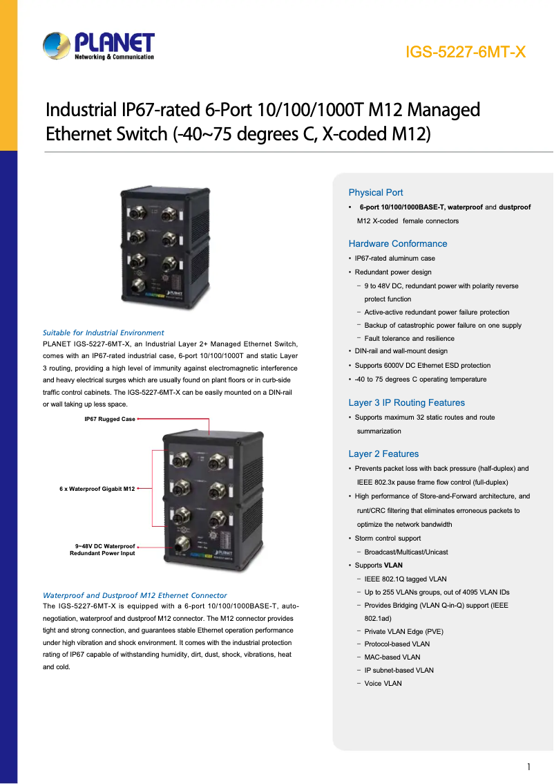 Image de la première page du manuel de l'appareil IGS-5227-6MT-X