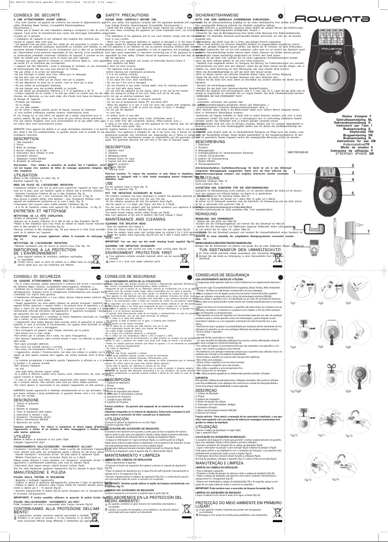 Page n°1 - Manuel utilisateur Rowenta EP3130
