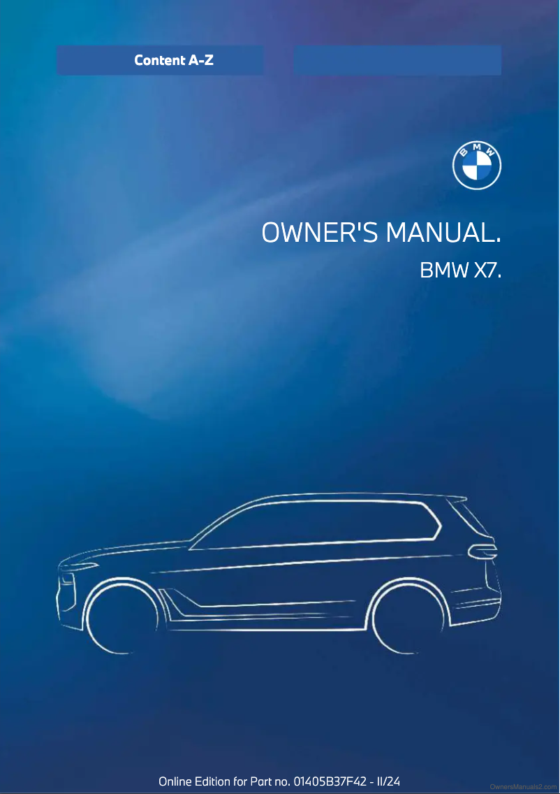 Page 1 de la notice Manuel utilisateur BMW X7 (2025)