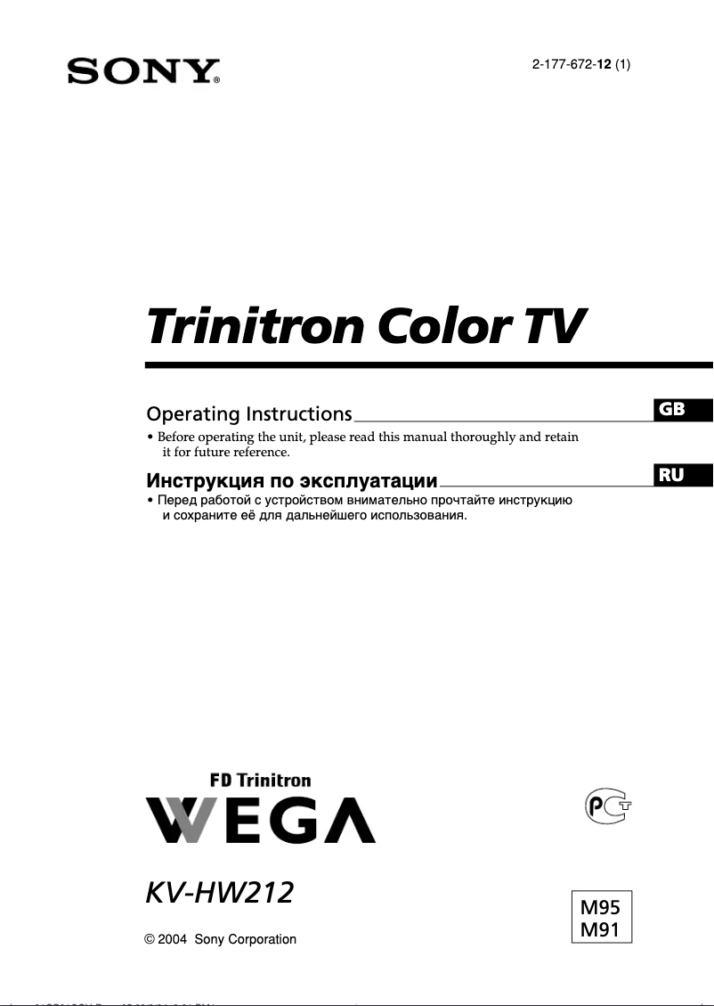 Image de la première page du manuel de l'appareil KV-HW212M95