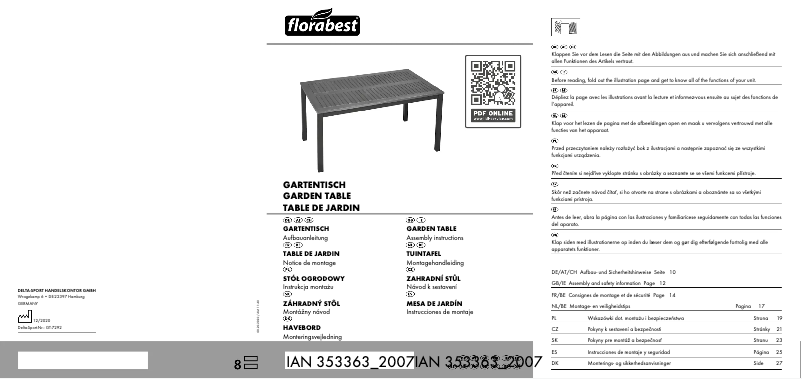 Page 1 de la notice Manuel utilisateur Florabest IAN 311169