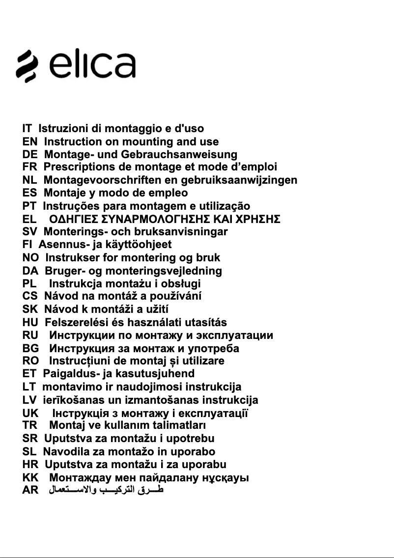 Page 1 de la notice Manuel utilisateur Elica Tribe PRF0049160B