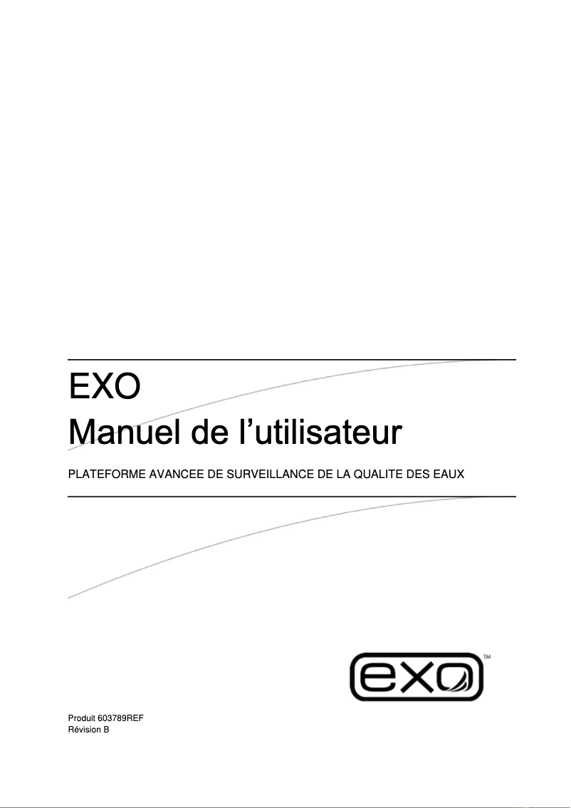 Page n°1 - Manuel utilisateur YSI EXO2 EXO3