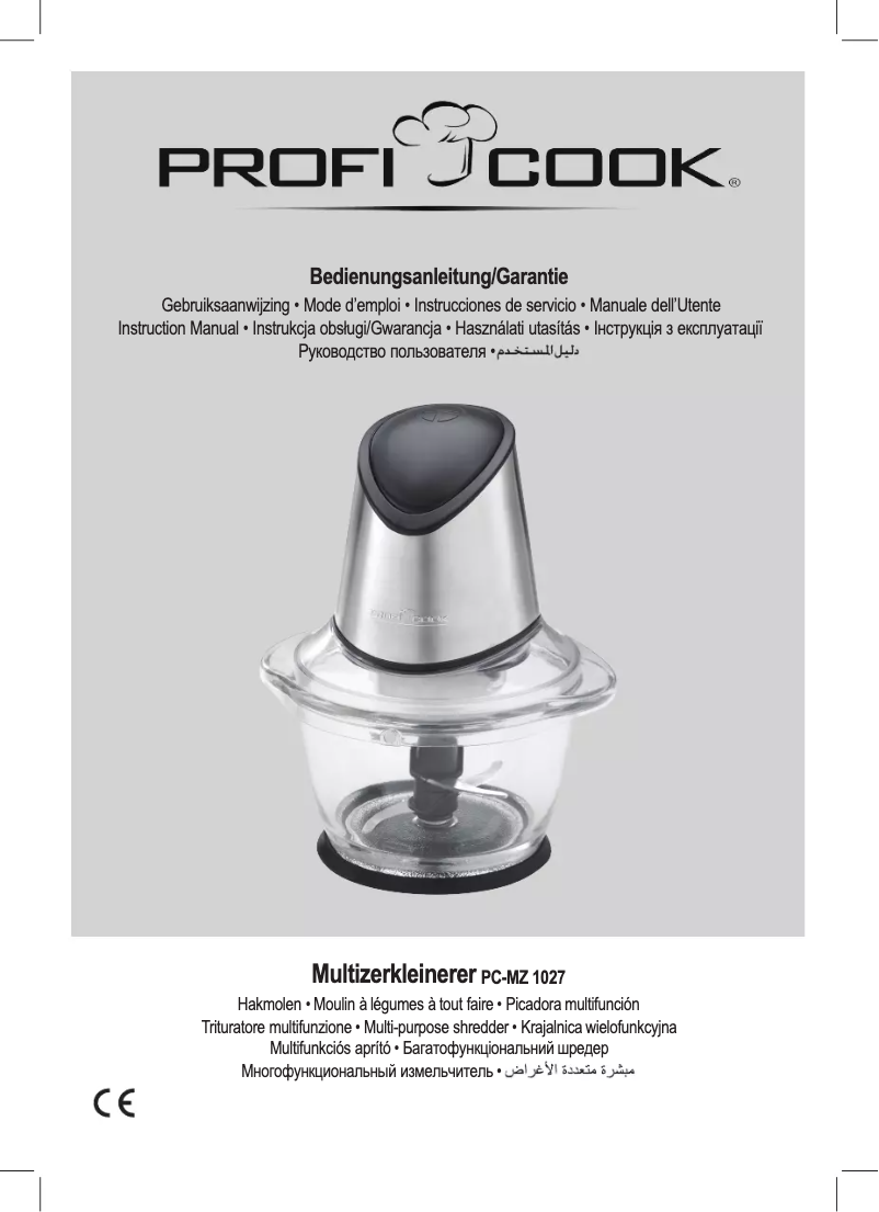 Page n°1 - Manuel utilisateur ProfiCook PC-MZ 1027