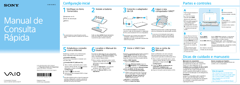 Image de la première page du manuel de l'appareil Vaio SVE14125CBB
