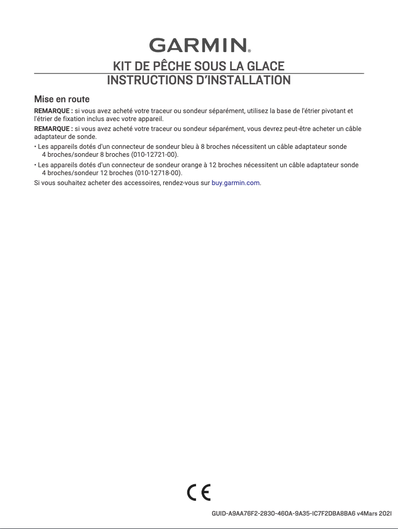 Page 1 de la notice Manuel utilisateur Garmin echoMAP UHD 73cv