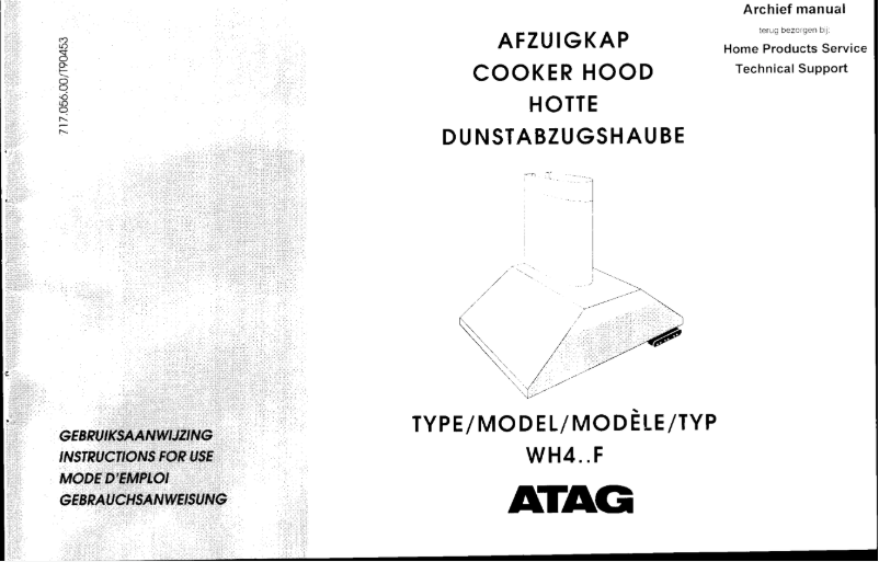 Page 1 de la notice Manuel utilisateur Atag WH411F