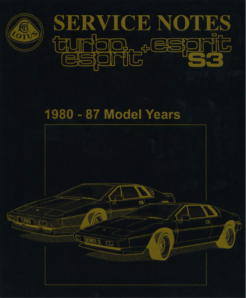 Page 1 de la notice Manuel utilisateur Lotus Turbo Esprit (1980)