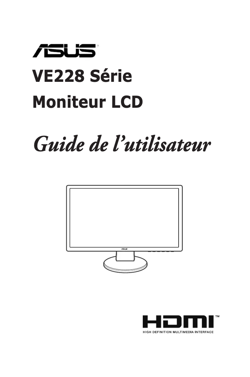 Page 1 de la notice Manuel utilisateur Asus VE228TR
