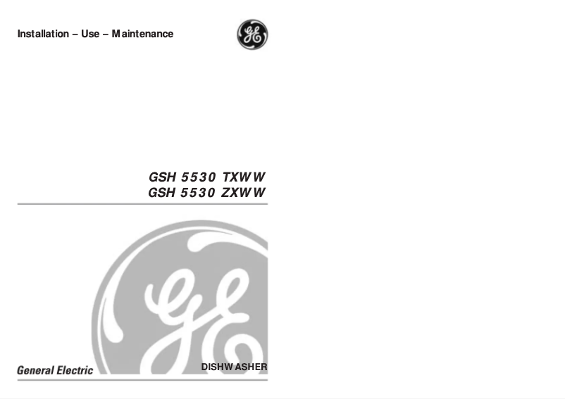 Image de la première page du manuel de l'appareil GSH5530TXWW