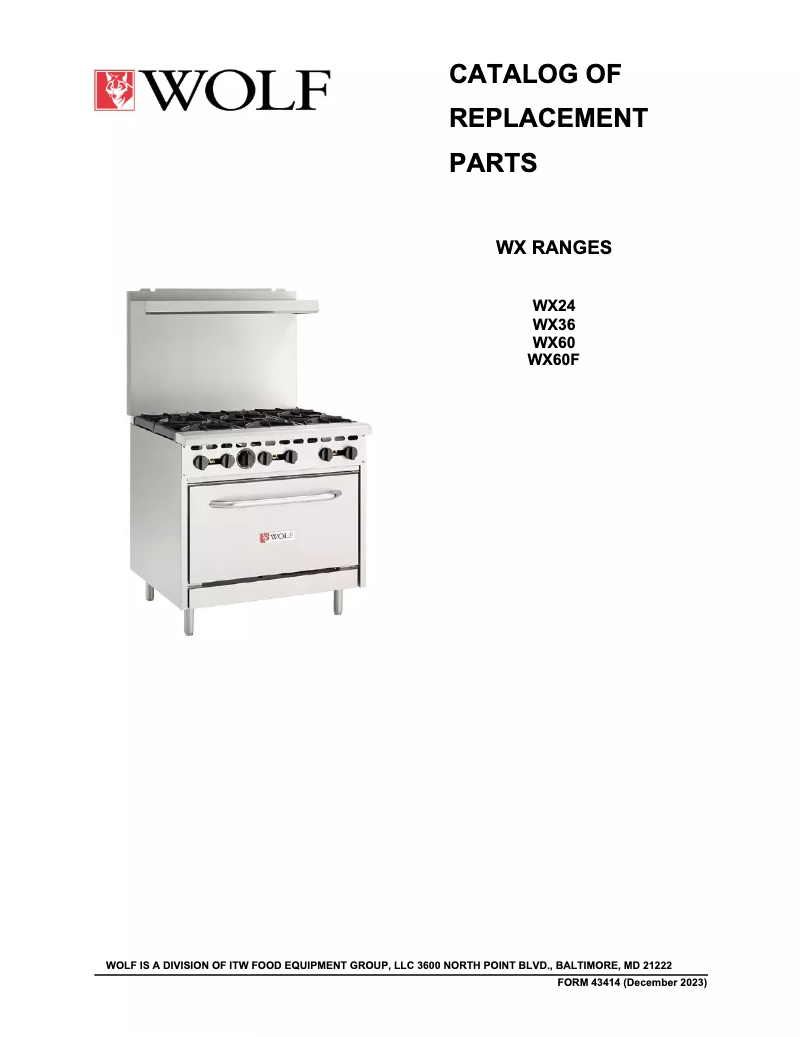 Page 1 de la notice Catalogue Wolf WX24-4B