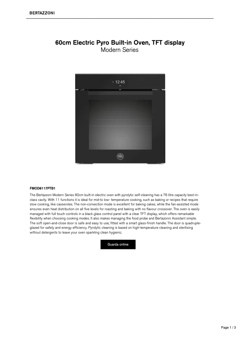 Image de la première page du manuel de l'appareil FMOD6117PTB1