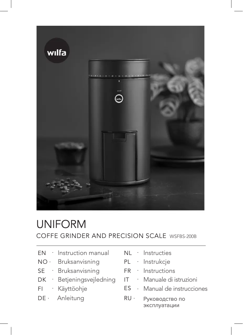 Page n°1 - Manuel utilisateur Wilfa UNIFORM WSFBS-200B