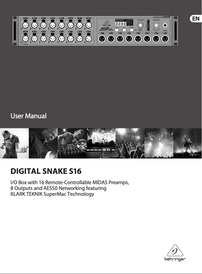 Image de la première page du manuel de l'appareil Digital Snake S16