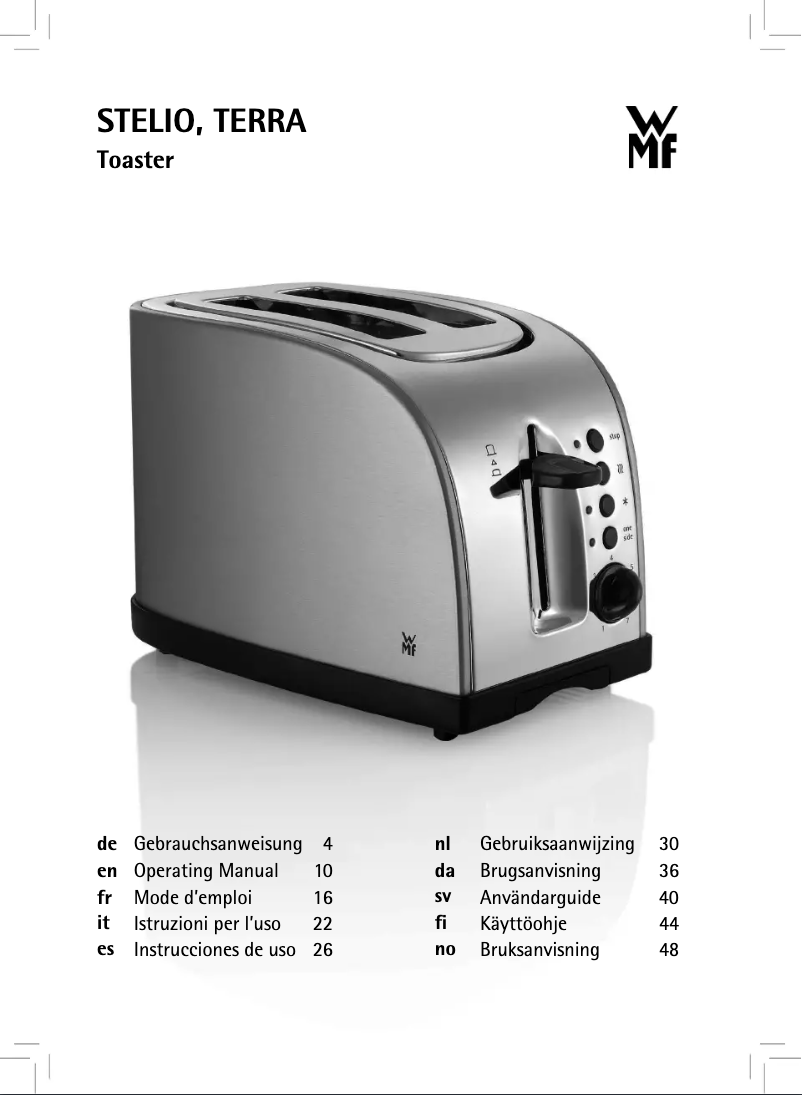 Page n°1 - Manuel utilisateur WMF Stelio 04.1401.0012