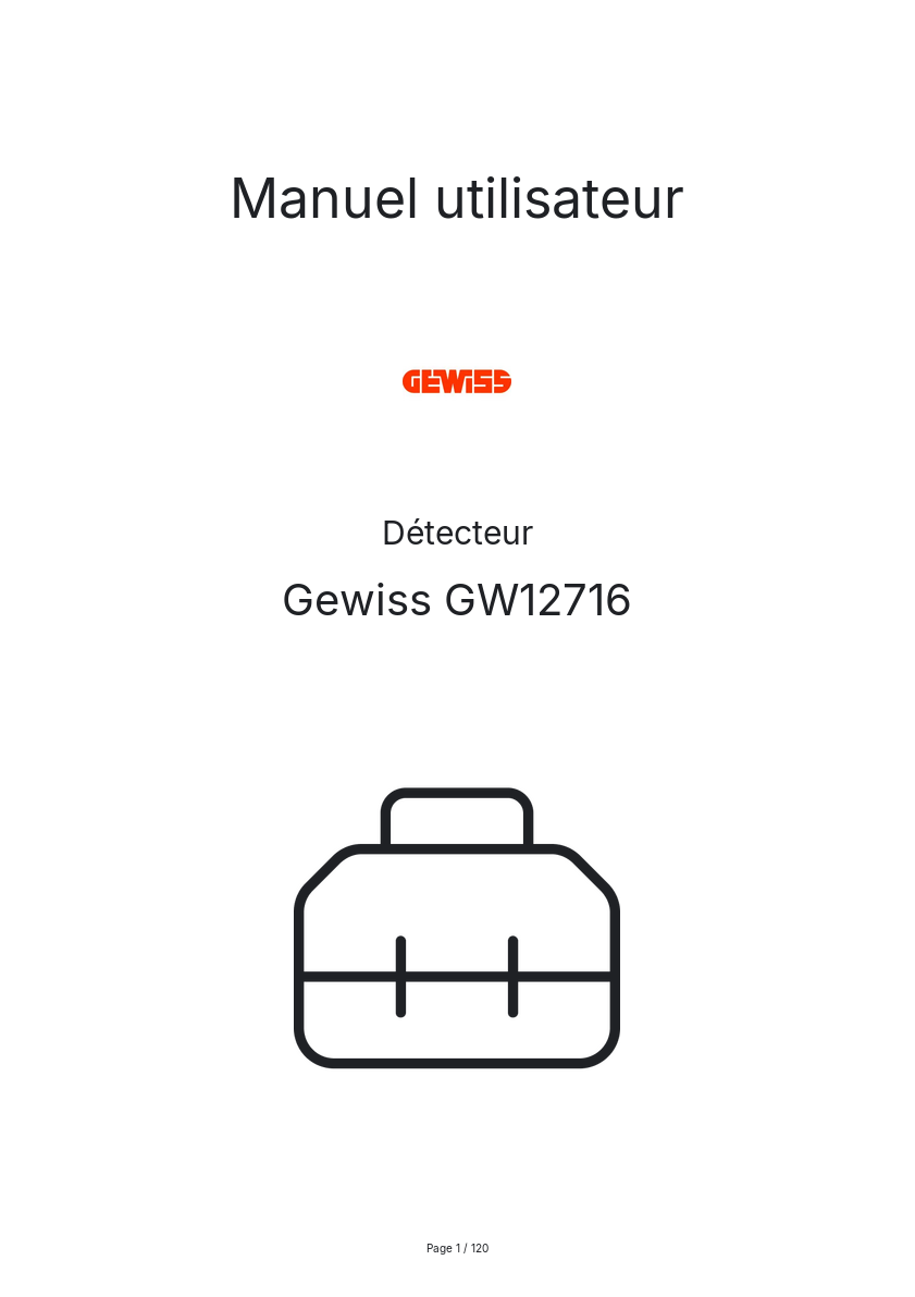 Image de la première page du manuel de l'appareil GW12716