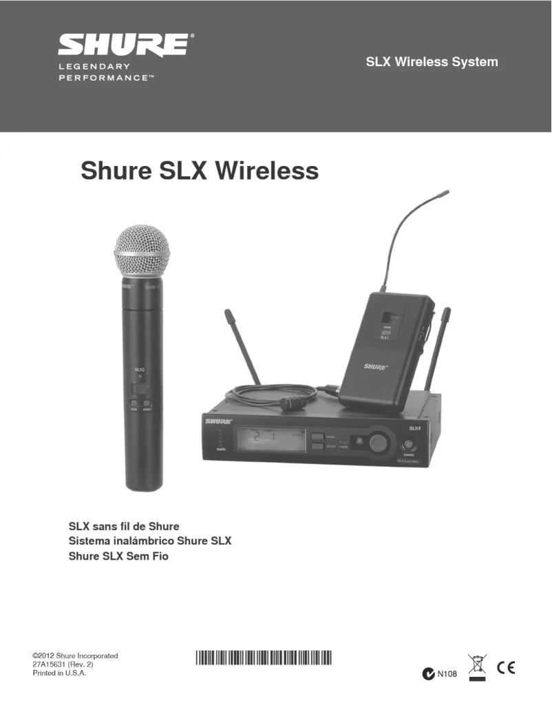 Image de la première page du manuel de l'appareil SLX Wireless