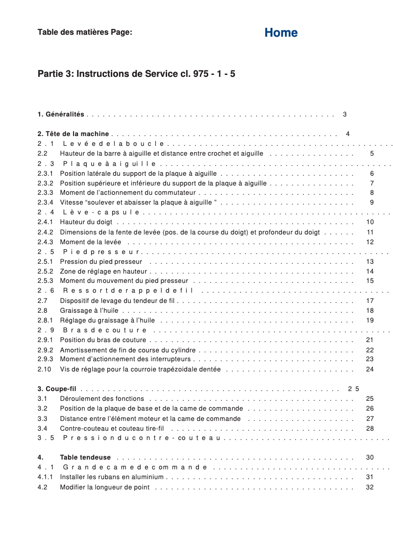 Page n°1 - Manuel utilisateur Dürkopp Adler 975