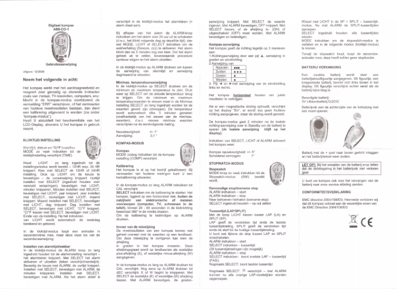 Imagen de la primera página del manual del dispositivo AB9-CO-1