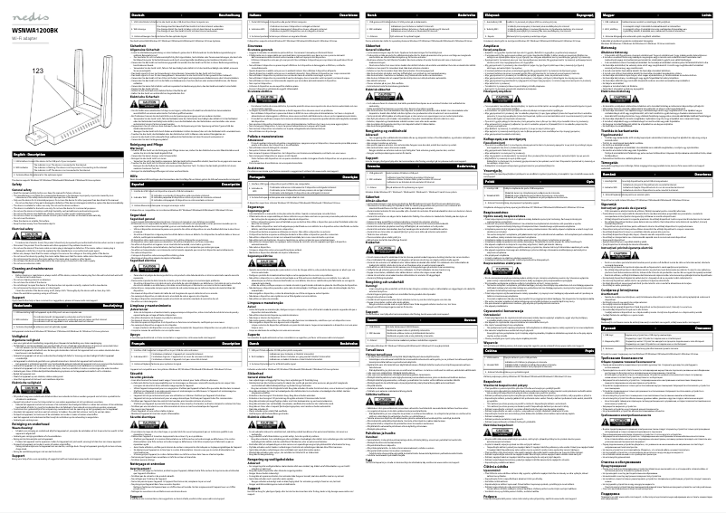 Page 1 de la notice Manuel utilisateur Nedis WSNWA1200BK