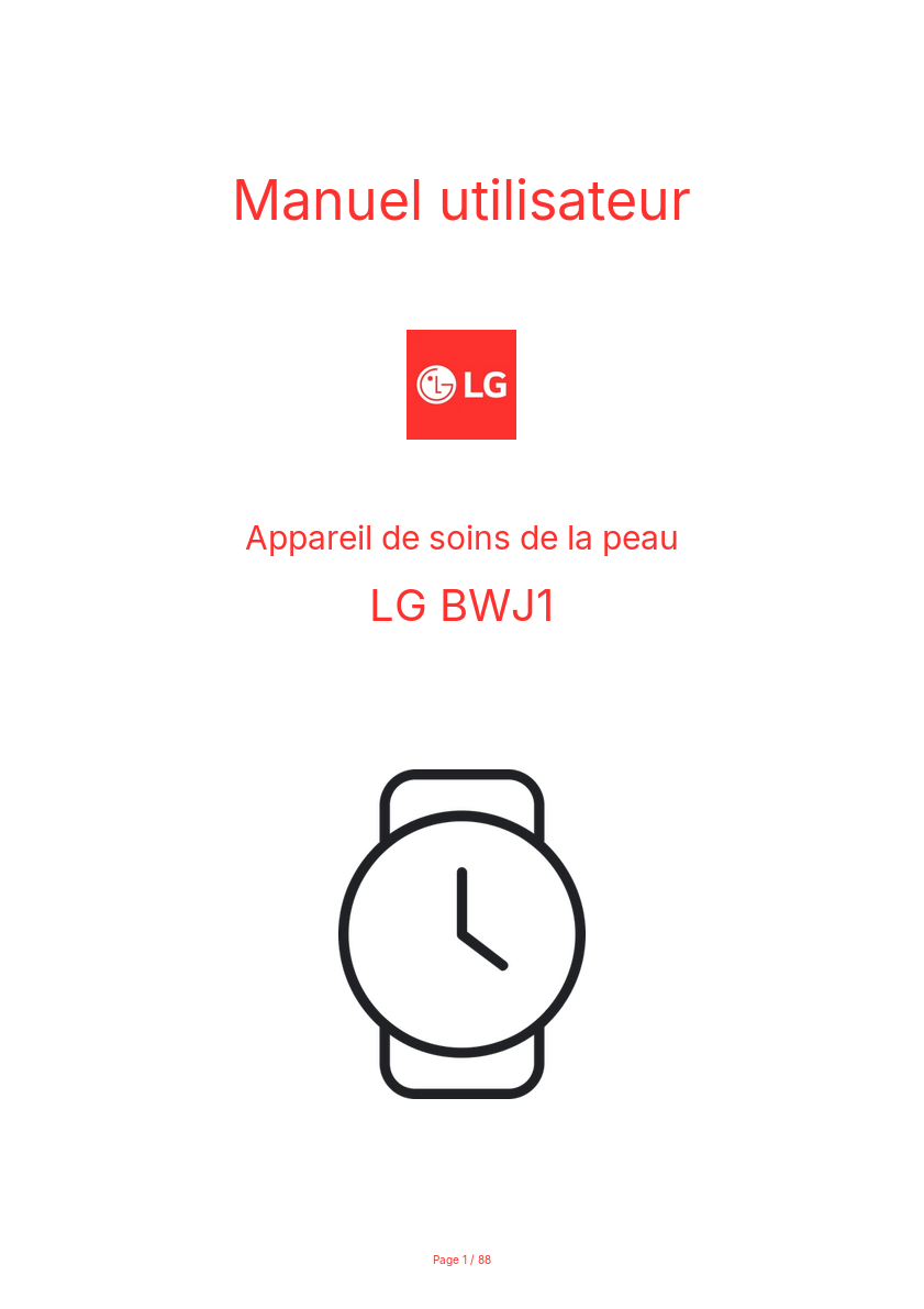 Page n°1 - Manuel utilisateur LG BWJ1