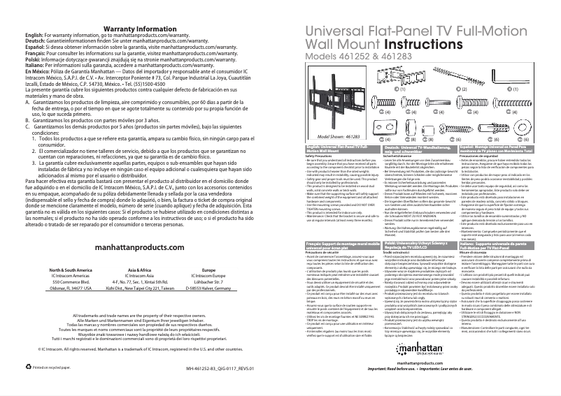 Page 1 de la notice Manuel utilisateur Manhattan 461252