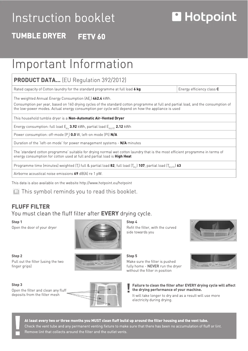 Image de la première page du manuel de l'appareil FETV 60C P (UK)