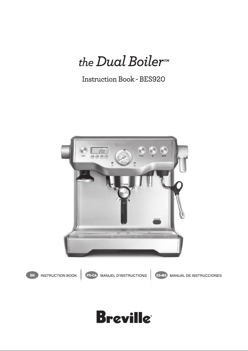 Page 1 de la notice Manuel utilisateur Breville The Dual Boiler BES920