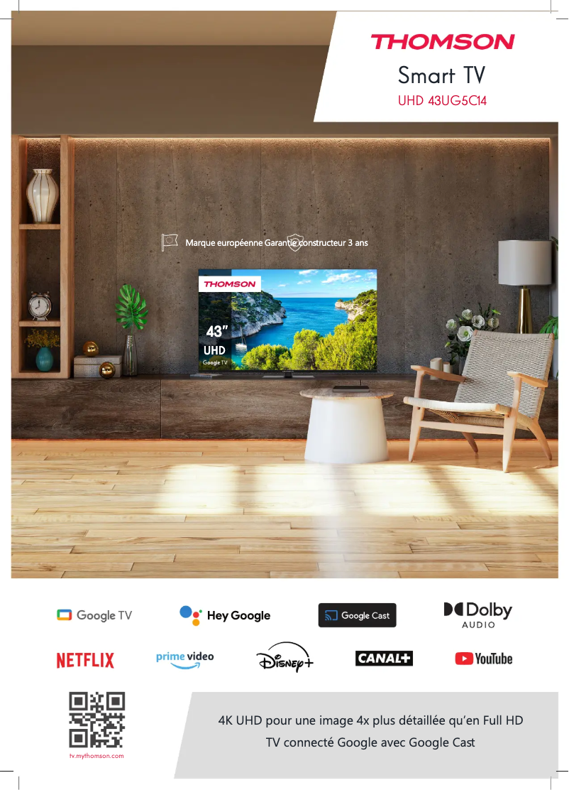 Page 1 de la notice Manuel utilisateur Thomson 43UG5C14