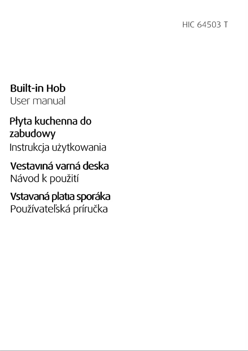 Page n°1 - Manuel utilisateur Beko HIC 64503 T