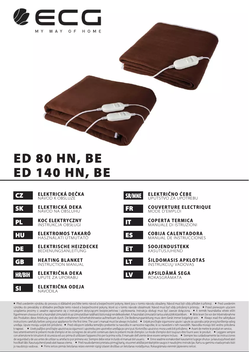 Page n°1 - Manuel utilisateur ECG ED 80 BE