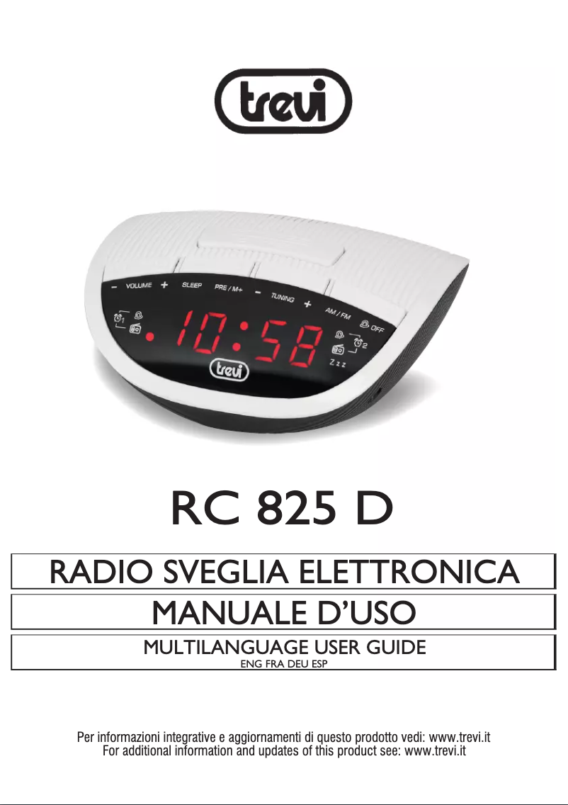 Page 1 de la notice Manuel utilisateur Trevi RC 825 D