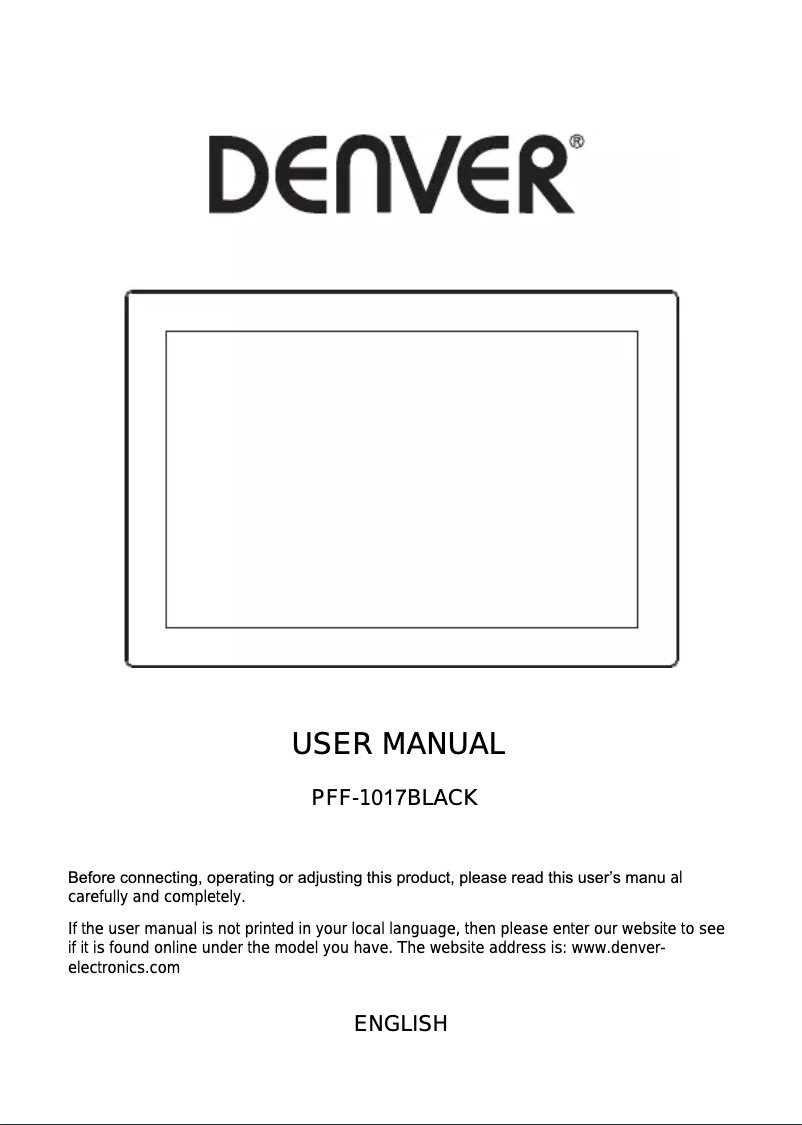 Image de la première page du manuel de l'appareil Frameo PFF-1017