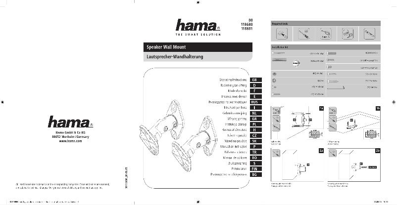 Page n°1 - Manuel utilisateur Hama 118681