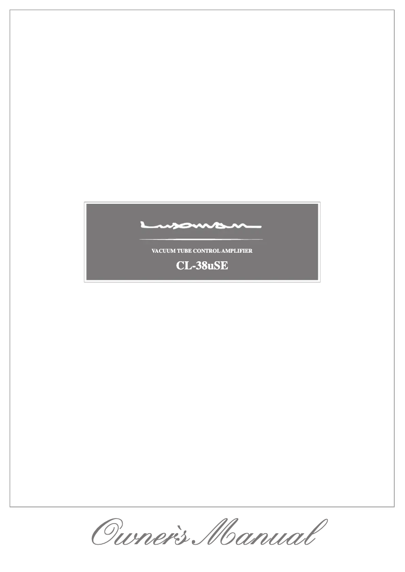 Image de la première page du manuel de l'appareil CL-38uSE