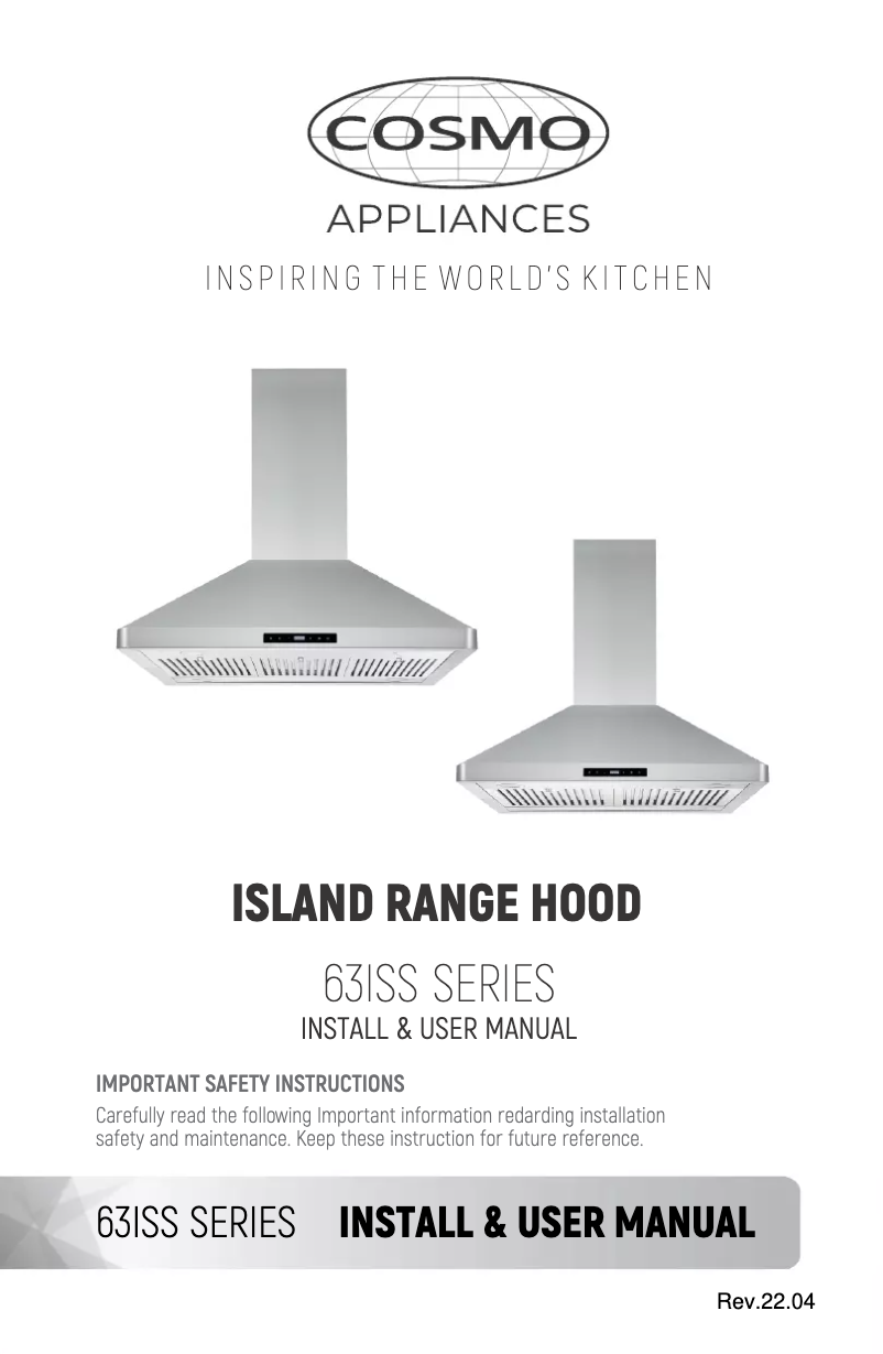 Image de la première page du manuel de l'appareil COS-63ISS90