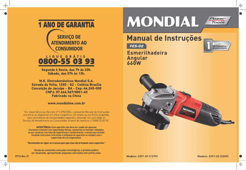Image de la première page du manuel de l'appareil FES-02