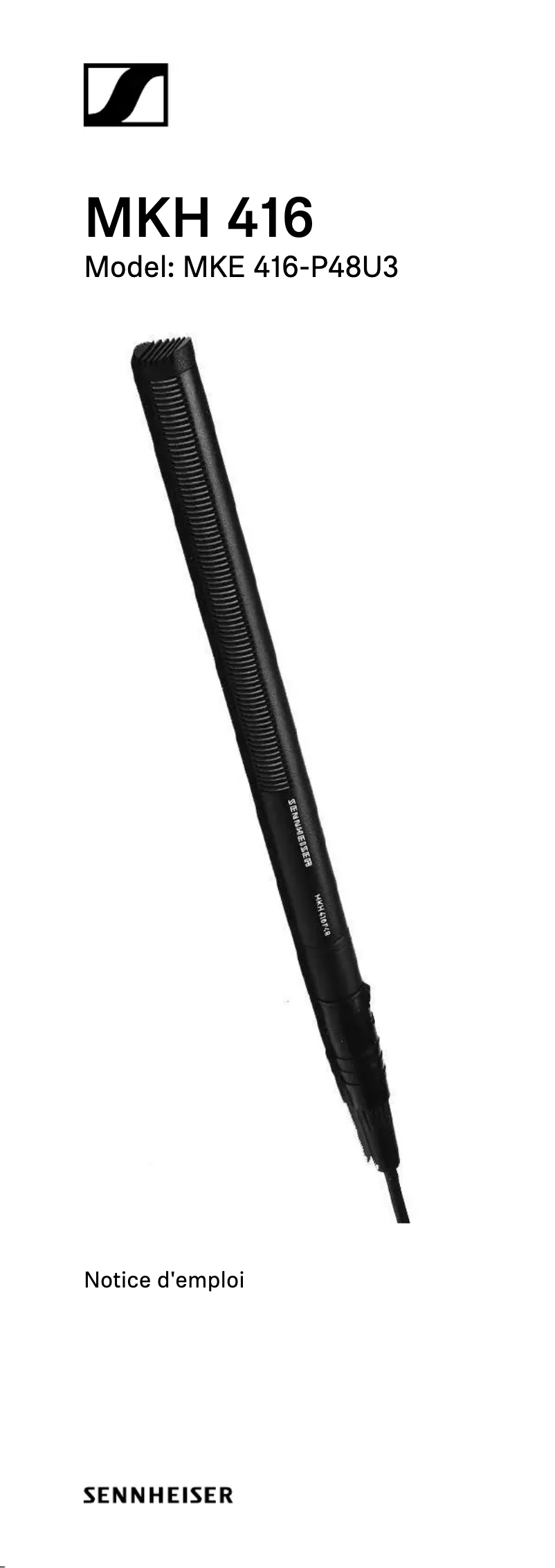 Page n°1 - Manuel utilisateur Sennheiser MKH 416