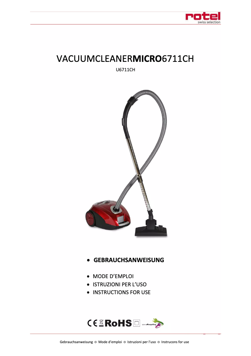 Page n°1 - Manuel utilisateur Rotel Micro U6711CH