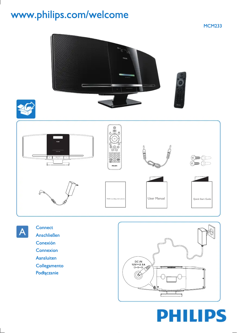 Page 1 de la notice Guide de démarrage rapide Philips MCM233