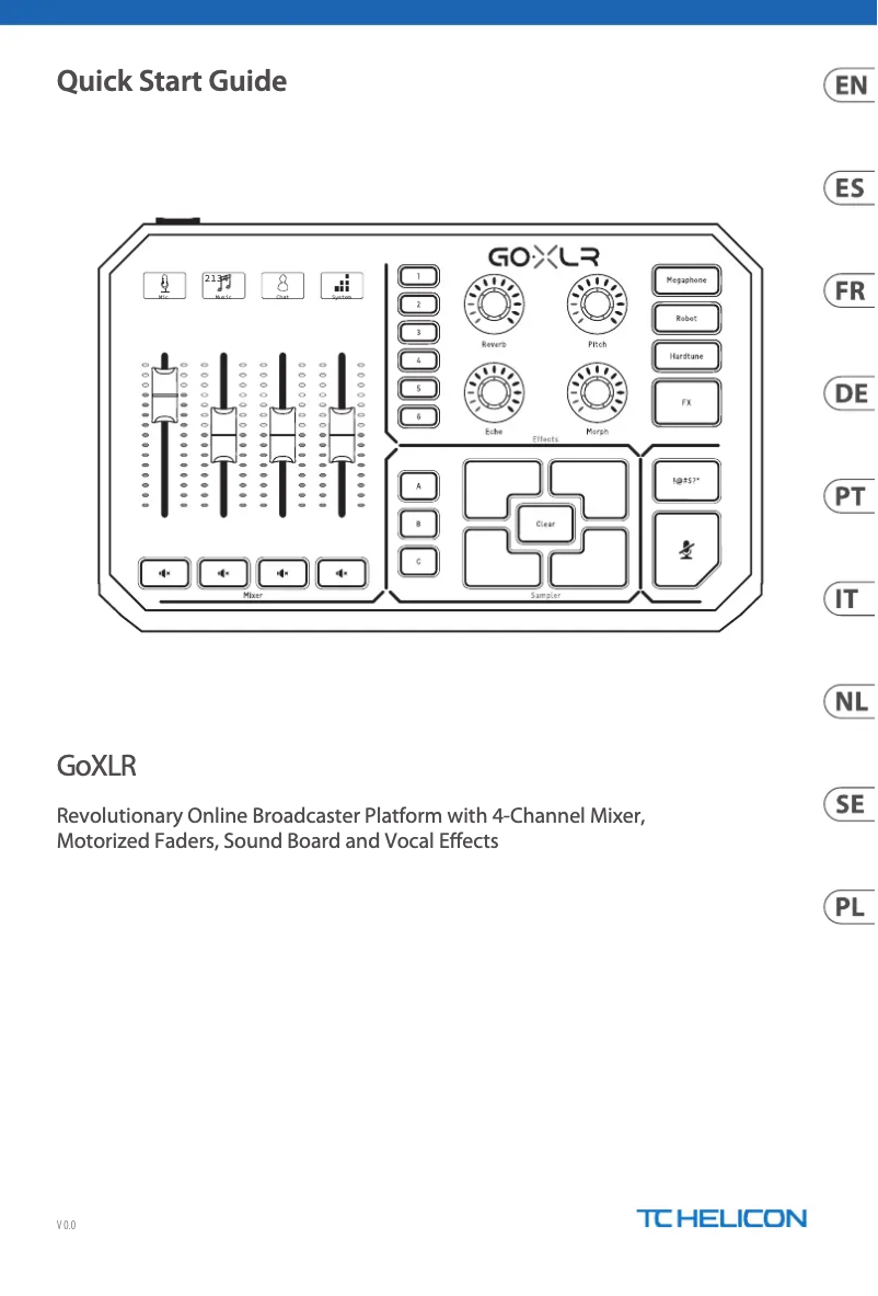 Page n°1 - Guide de démarrage rapide TC Helicon GO XLR