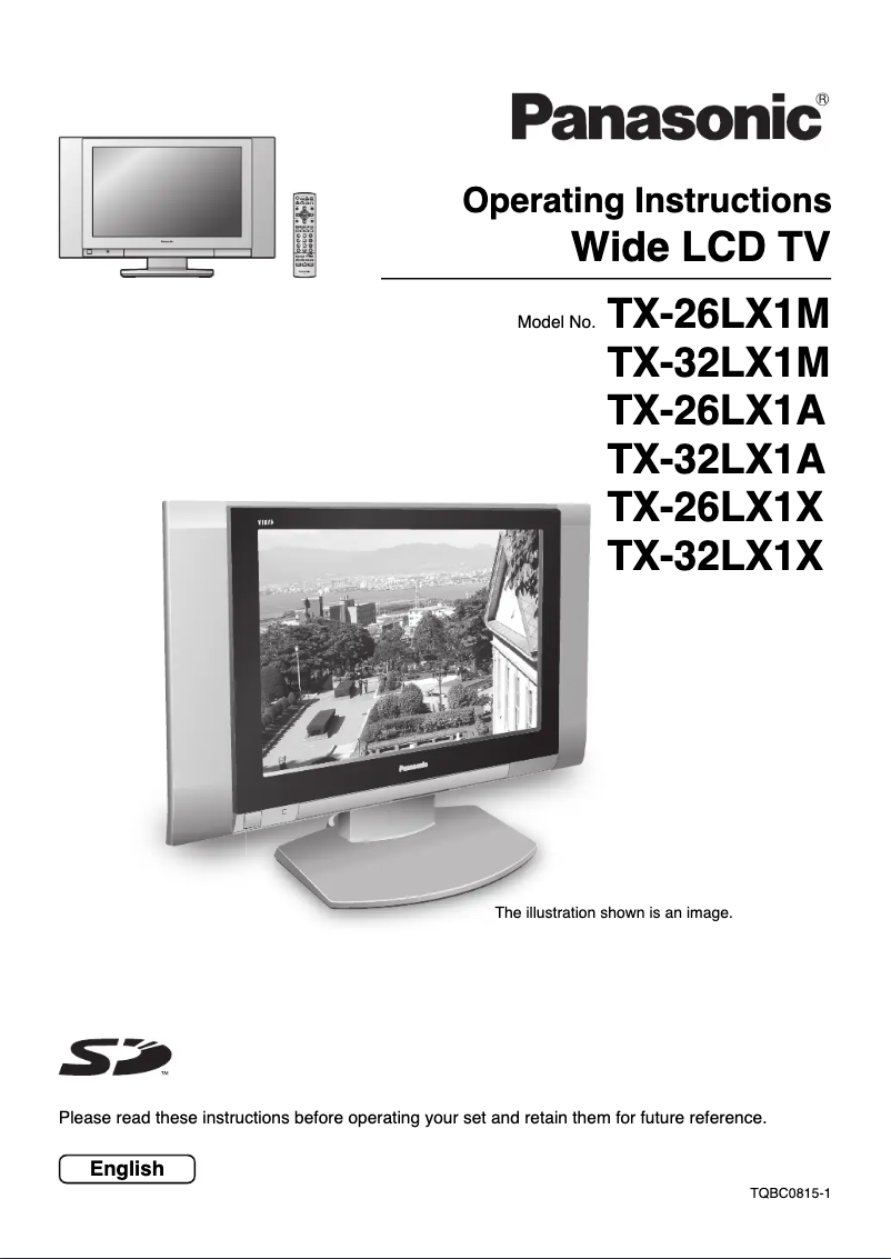 Image de la première page du manuel de l'appareil TX-26LX1X