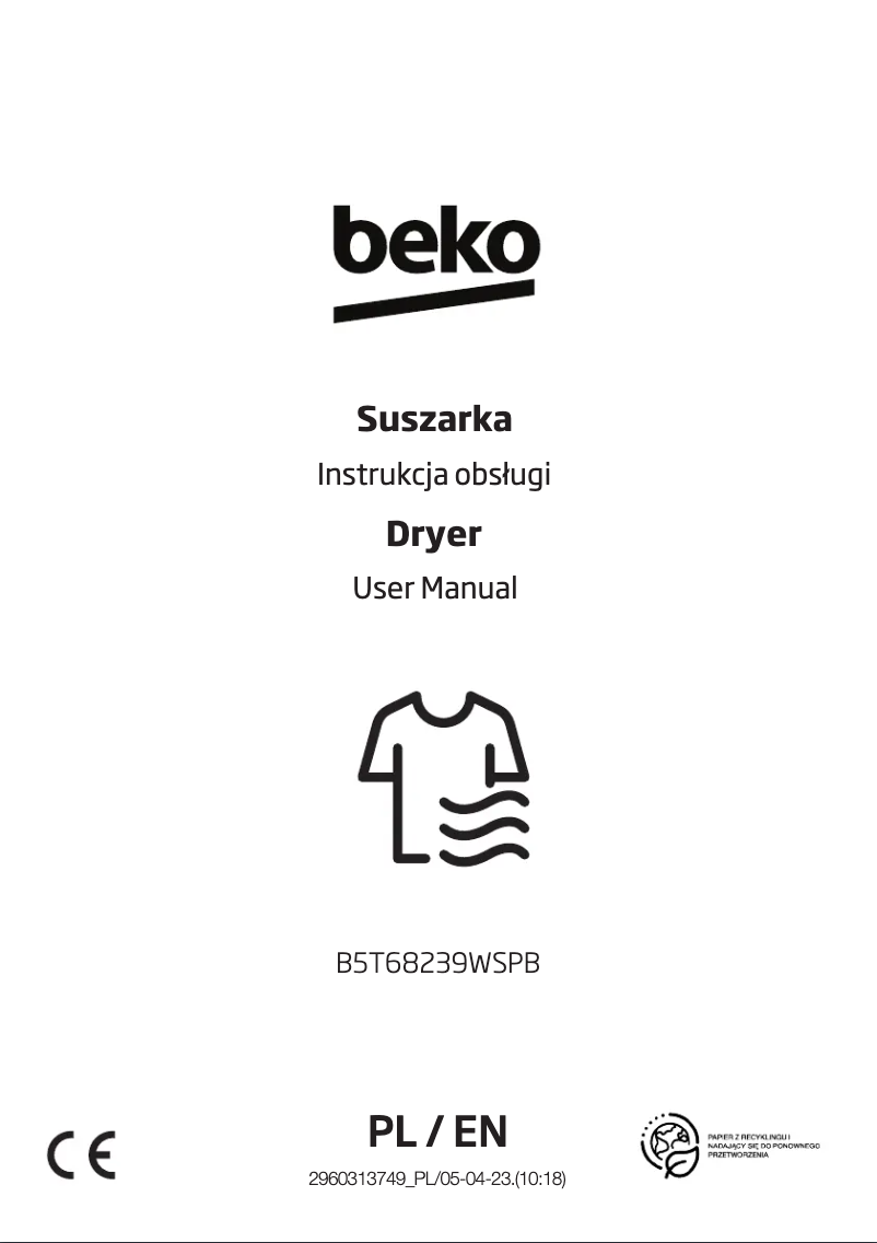 Page 1 de la notice Manuel utilisateur Beko B5T68239WSPB